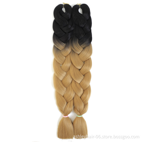 32Inch 165g High Temperature Synthetic Hair Braids Extensions Ultra Braiding Ombre Two Colors Jumbo Braiding Hair Ombre